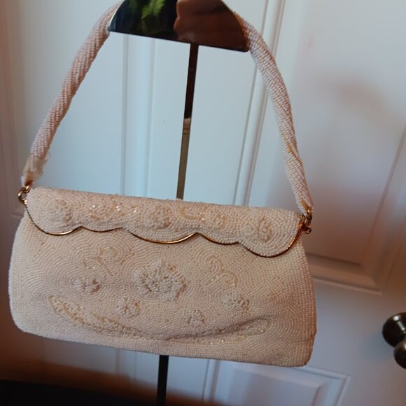 Vintage Rimco of California white micro beaded purse - Picture 2 of 7